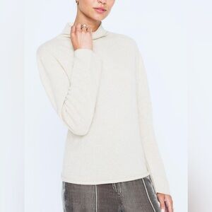 Reformation Cream Funnel Neck Turtleneck Mock Fuzzy Cozy Sweater Small Tencel